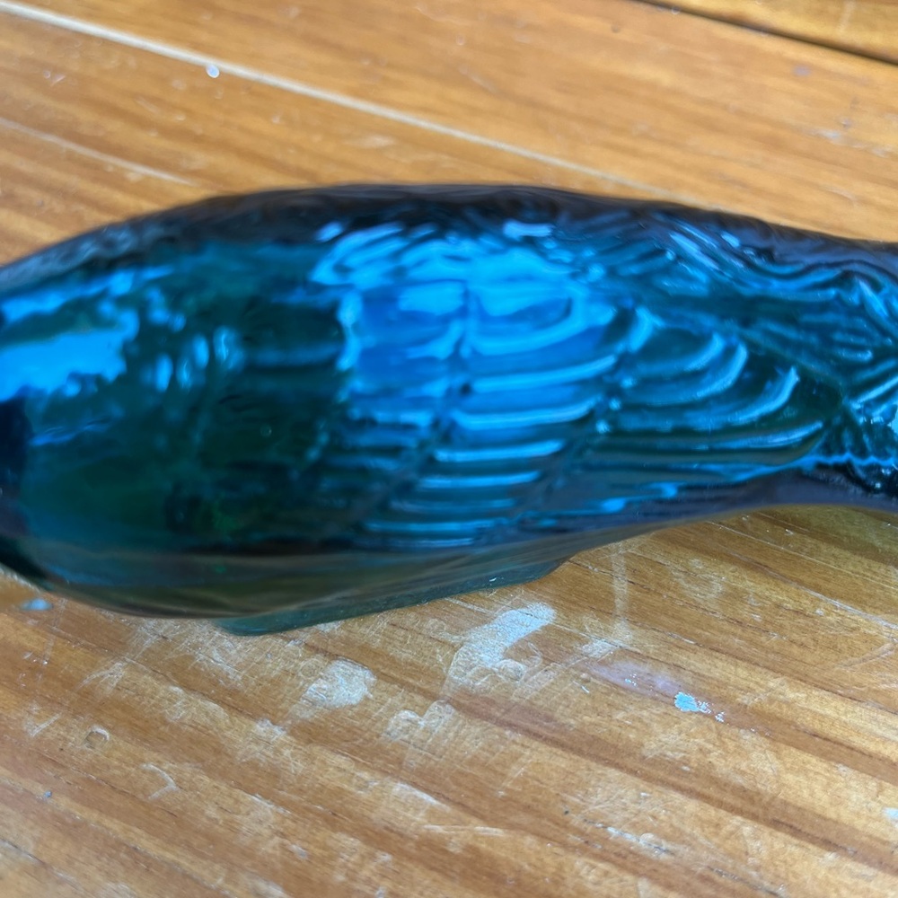 Vintage Avon Bottle Peacock Blue and Gold Colors. Bottle half Full - Picture 6 of 7